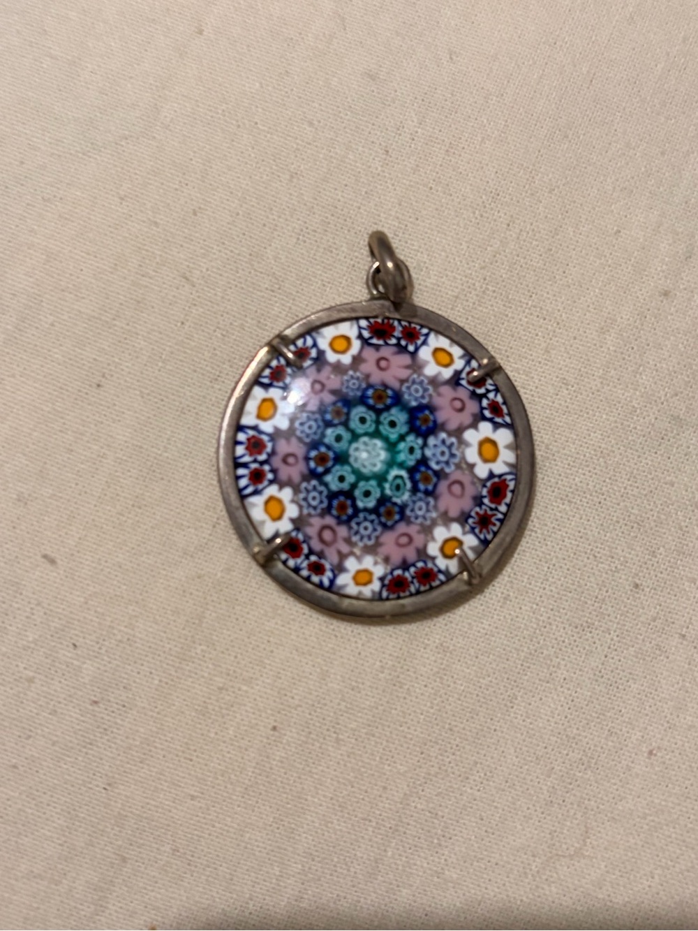 Colorful Millefiori Glass Pendant - Multicolor